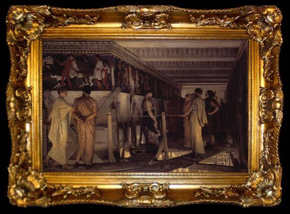 framed  Alma-Tadema, Sir Lawrence Phidias Showing the Frieze of the Parthenon to his Friends (mk23), ta009-2